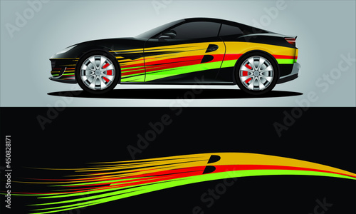 Car sticker or car wrap with natural natural concept with abstract line concept and initial B, can be installed on all	