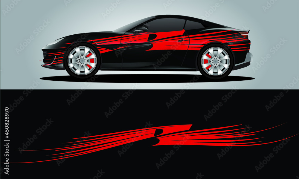 Naklejka premium Car sticker or car wrap with natural natural concept with abstract line concept and initial B, can be installed on all 