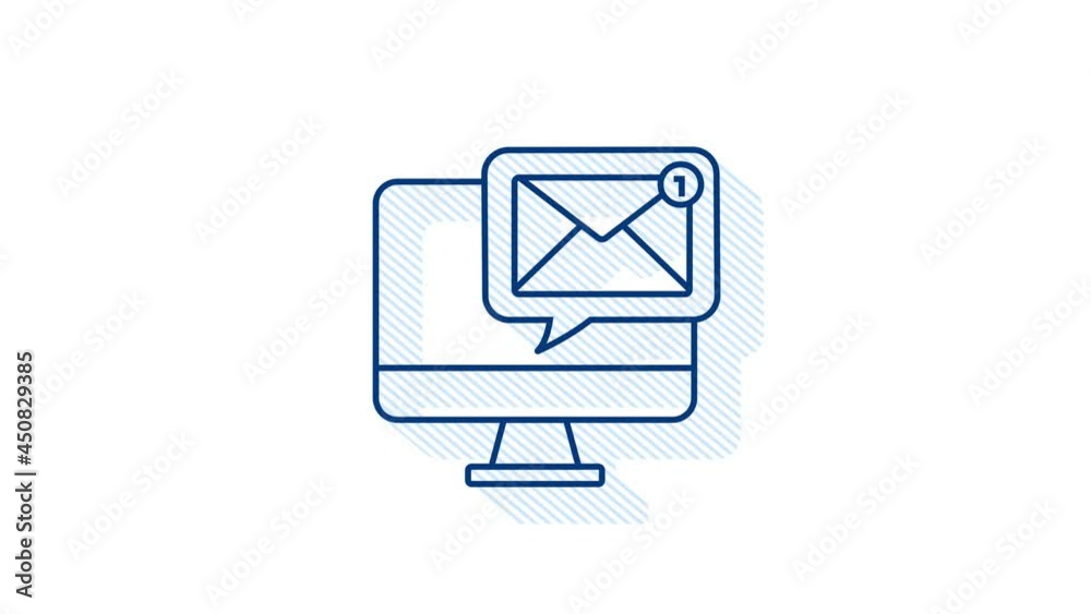 Email notification concept. New email. E-mail Marketing. Notification bell. Motion graphics.