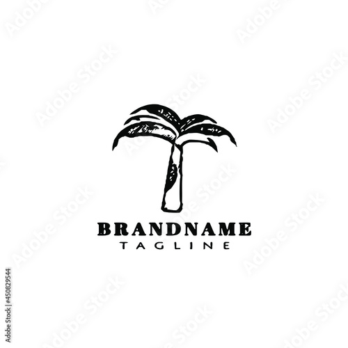 banana tree logo icon flat design template black vector illustration © darul