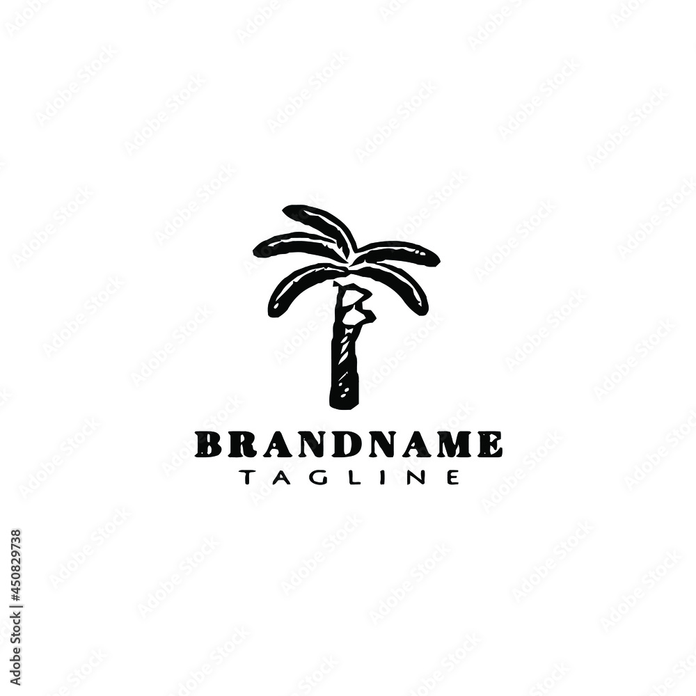 banana tree logo icon cartoon design concept black vector illustration