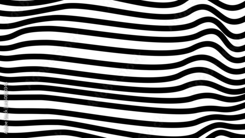 Black and white wavy lines pattern. Optical art background. opart striped. Modern waves, geometric line stripes. vector eps10. © Cipta