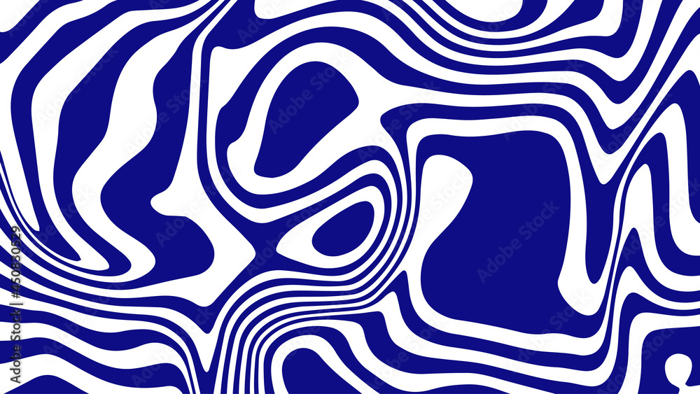 Illustration of abstract line wave background. Blue and white curved line stripe mobious wave abstract background. Blue wavy lines pattern. Perfect for Wall decoration, poster, banner etc. 
