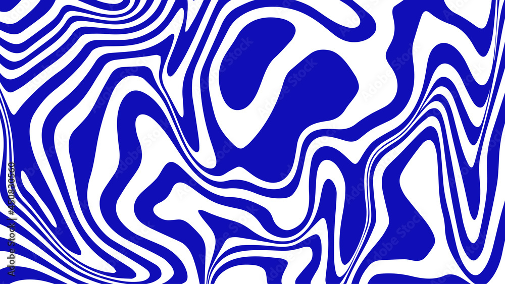 Illustration of abstract line wave background. Blue and white curved line stripe mobious wave abstract background. Blue wavy lines pattern. Perfect for Wall decoration, poster, banner etc. 
