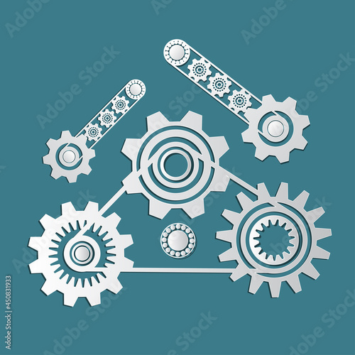 gear icon stacked. business icon. flat cartoon for the business idea, web design. vector illustration