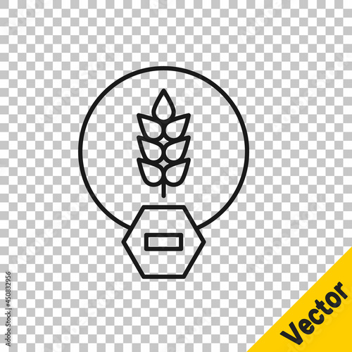 Black line Gluten free grain icon isolated on transparent background. No wheat sign. Food intolerance symbols. Vector