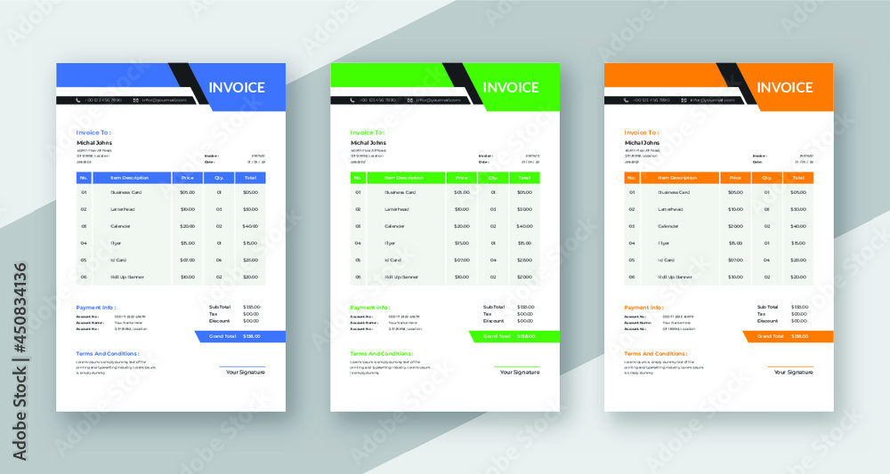 Abstract invoice template design Premium Vector