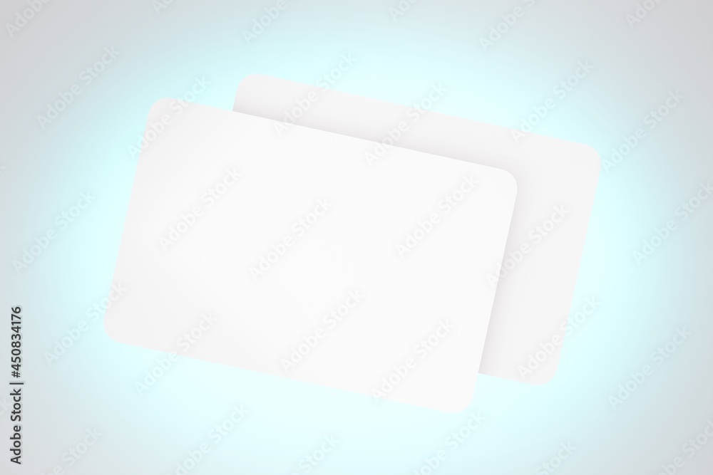 3d render of a business card mockup template. Modern design for branding, corporate identity, advertising, presentation. Concept of visit card, business presentation. Logo demonstration, light blue 3d render of a business card mockup template. Modern design for branding, corporate identity, advertising, presentation. Concept of visit card, business presentation. Logo demonstration, light blue