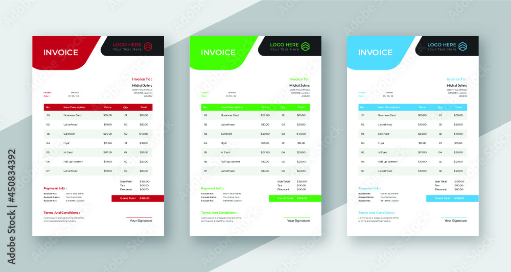 Invoice modern business Design eps Invoice modern business Design eps