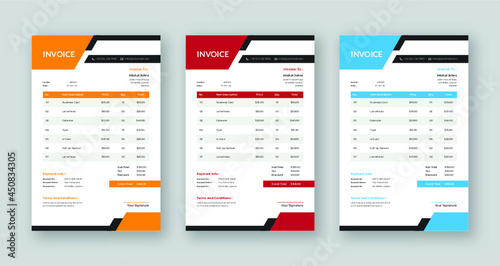 invoice template design Vector
