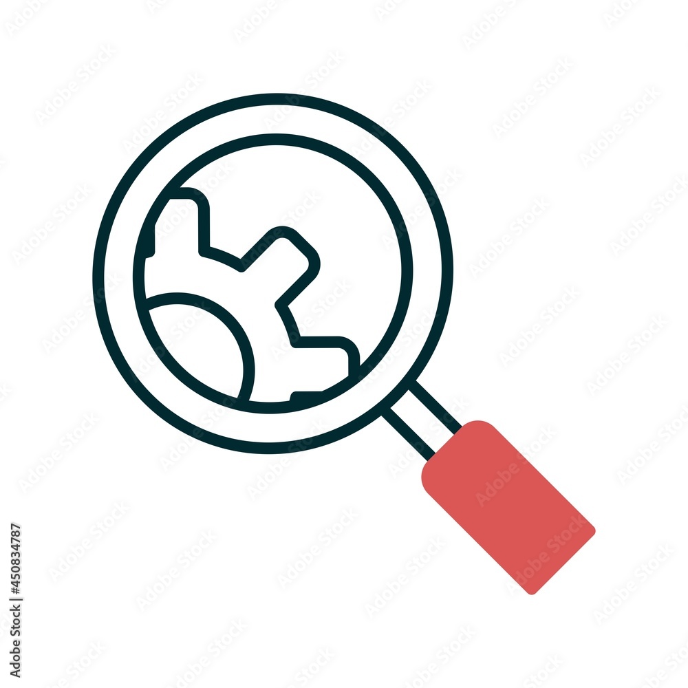 Research Line Two Colour Vector Icon Design Research Line Two Colour Vector Icon Design