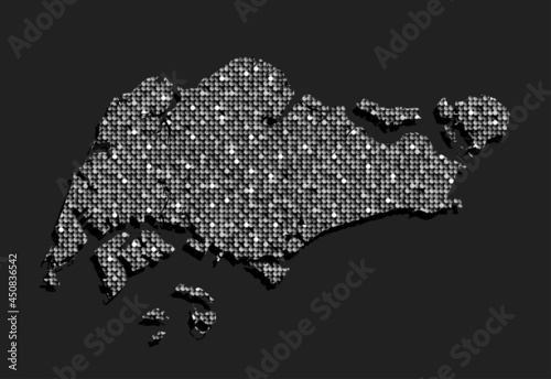 Canvas Print Creative map Singapore from random white dots