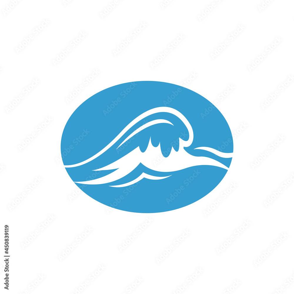 Ocean wave icon design illustration template