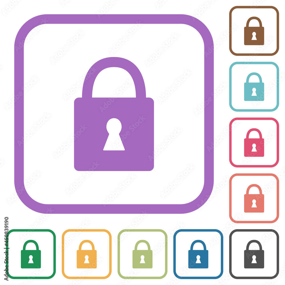 Locked padlock with keyhole simple icons Locked padlock with keyhole simple icons