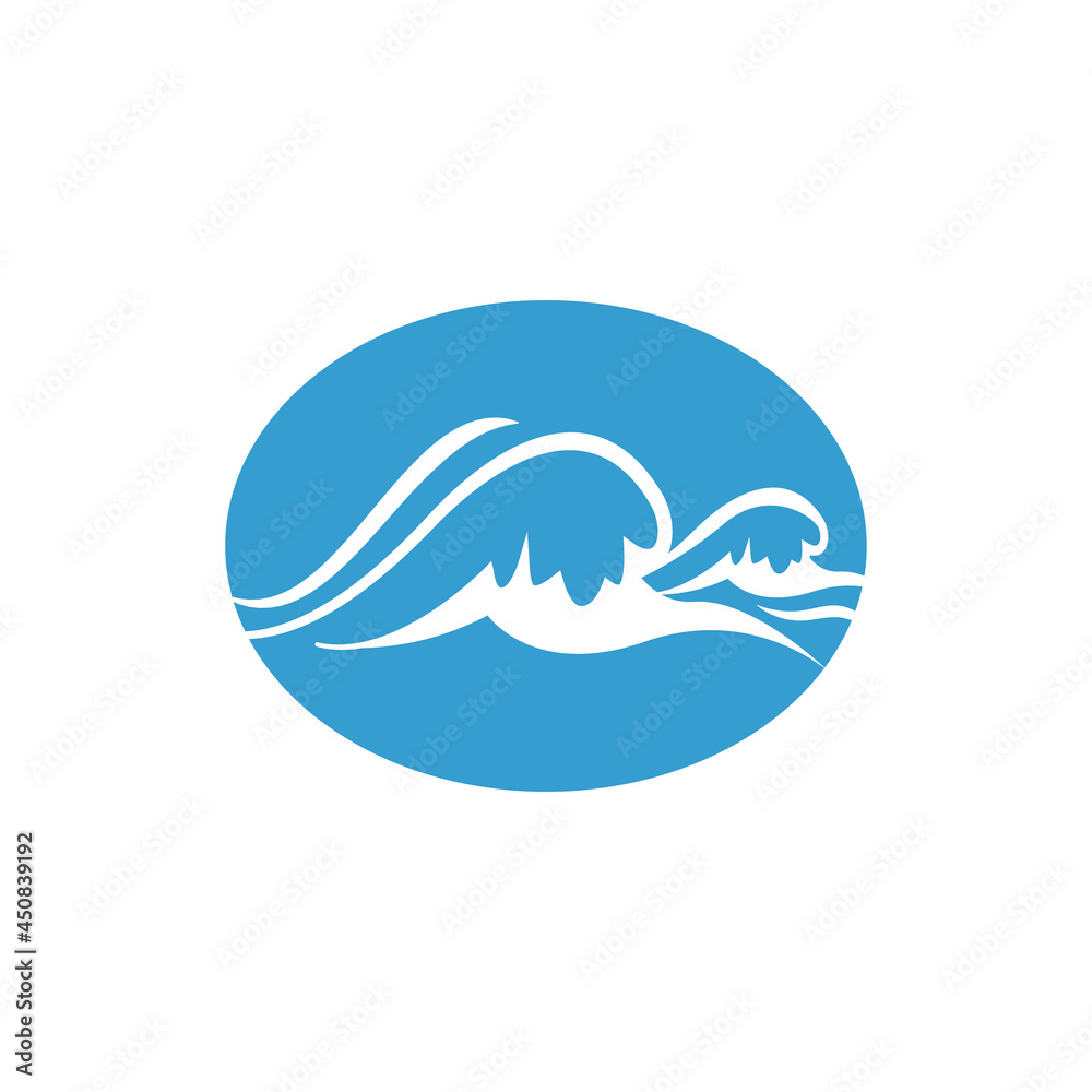 Ocean wave icon design illustration template Ocean wave icon design illustration template