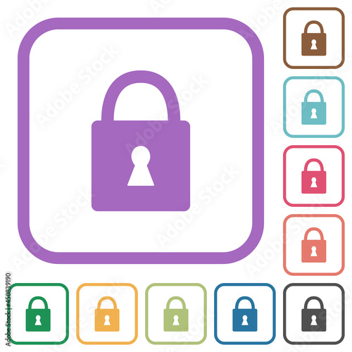 Locked padlock with keyhole simple icons
