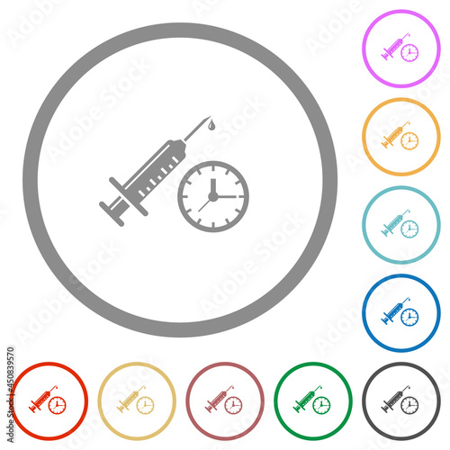 Vaccination appointment flat icons with outlines