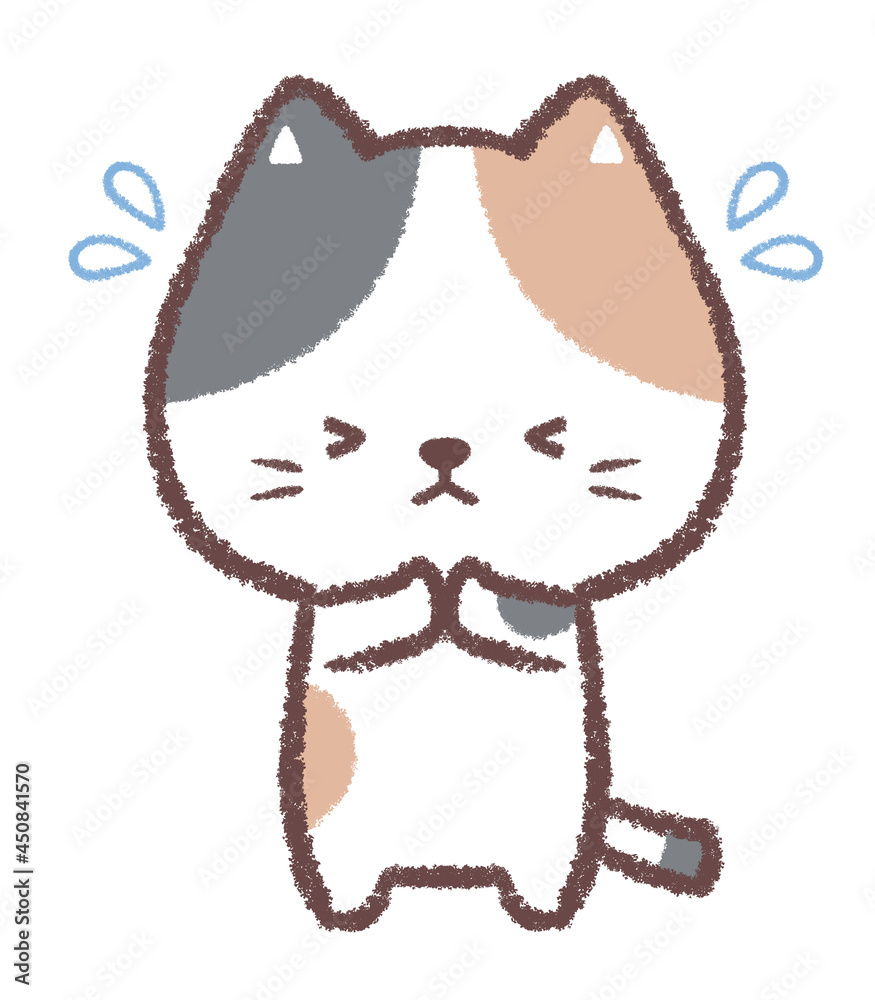 謝るミケネコ Stock Illustration Adobe Stock
