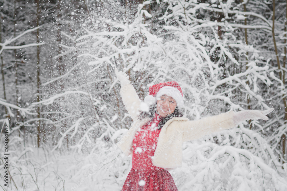 Beautiful girl in a snowy forest Beautiful girl in a snowy forest