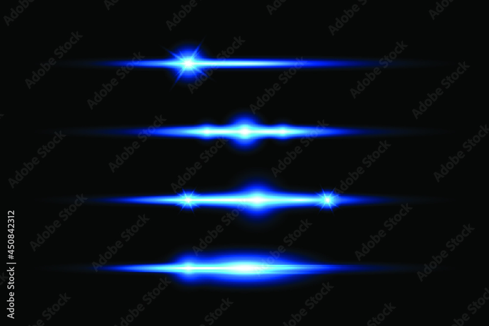 transparent background lens flares pack Blue lens flares set Stock ...