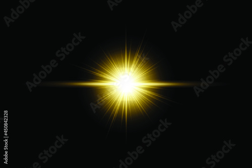 Yellow  transparent background lens flares pack 