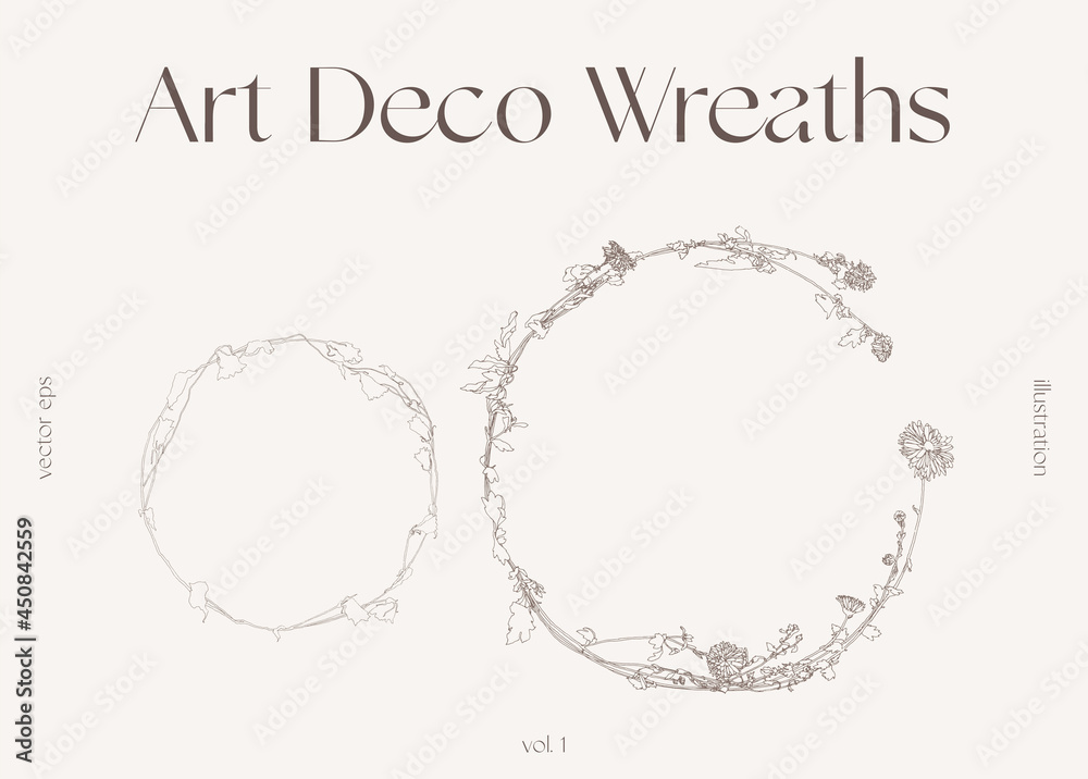 Set of floral elements decorative branches vector Set of floral elements decorative branches vector