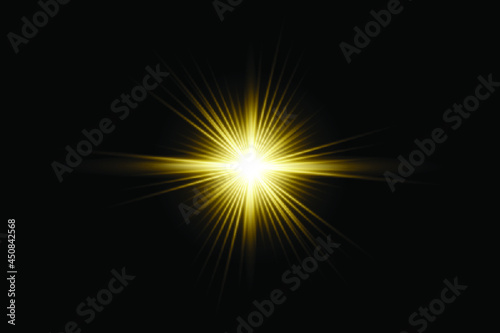 Yellow  transparent background lens flares pack 