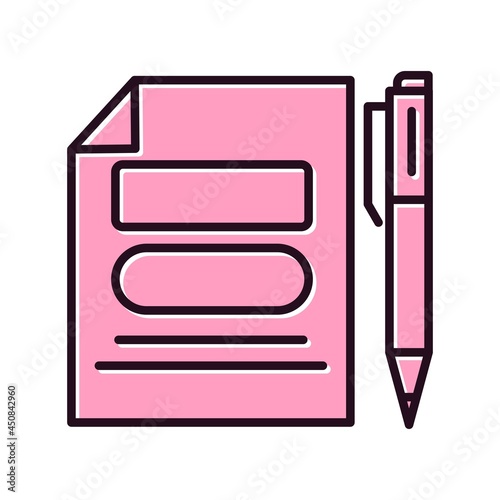 Agenda Line Filled Vector Icon Design
