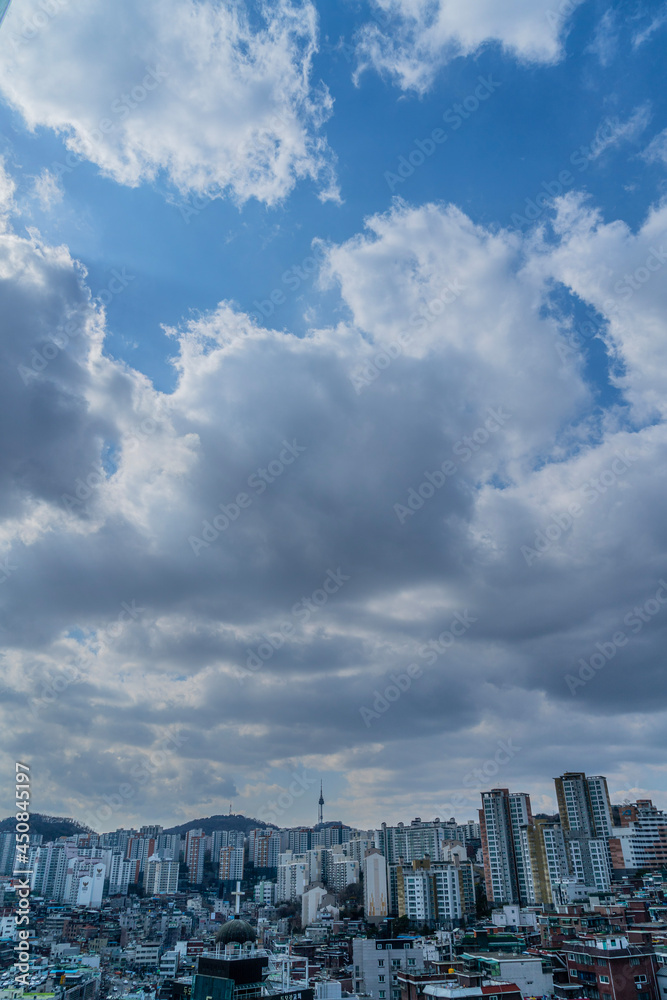 clouds over the city