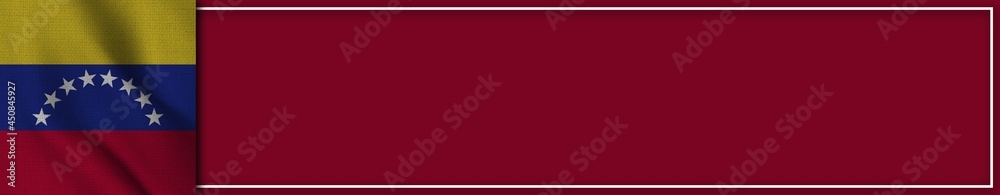 Venezuela Realistic Fabric Texture Effect Banner Long Flag, 3D Illustration Venezuela Realistic Fabric Texture Effect Banner Long Flag, 3D Illustration