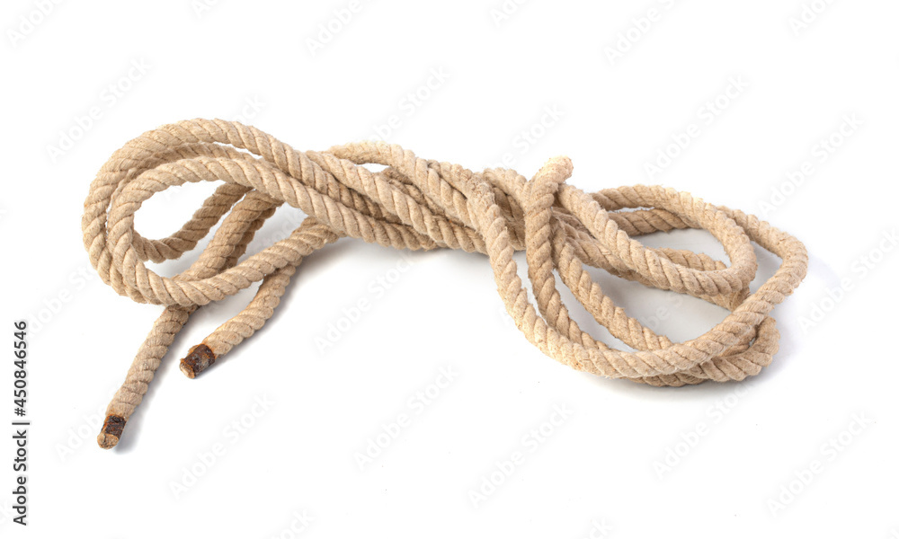 Rope close-up on a white Rope close-up on a white