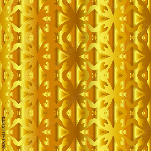 Geometric vector pattern with yellow and white gradient. gold ornament for wallpapers and backgrounds.
