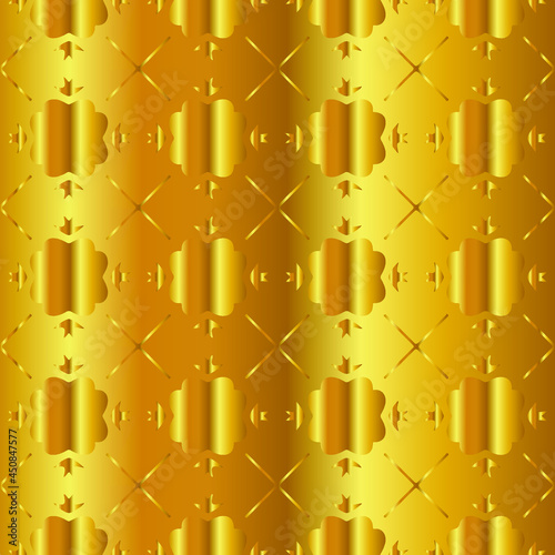 Geometric vector pattern with yellow and white gradient. gold ornament for wallpapers and backgrounds.