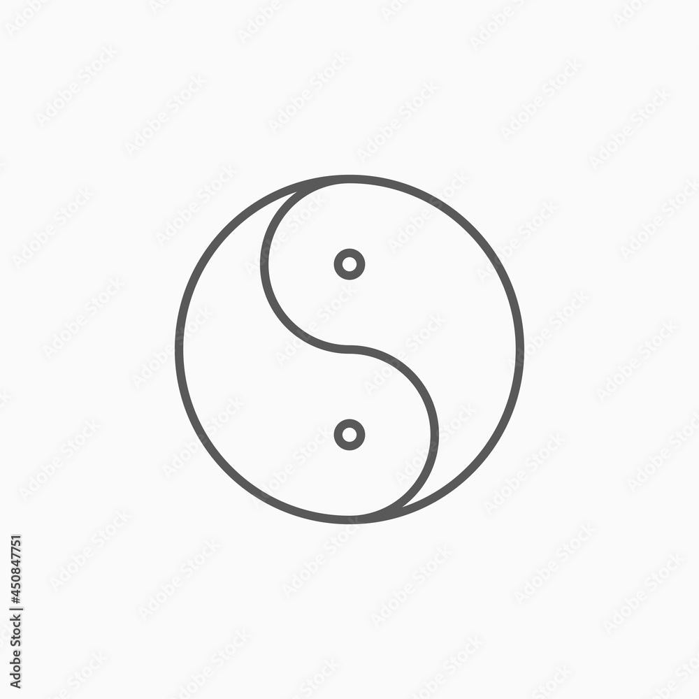 yin yang icon, black and white vector illustration yin yang icon, black and white vector illustration