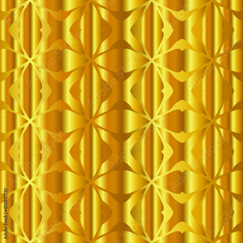 Geometric vector pattern with yellow and white gradient. gold ornament for wallpapers and backgrounds.
