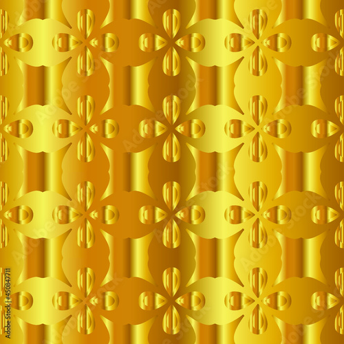 Geometric vector pattern with yellow and white gradient. gold ornament for wallpapers and backgrounds.