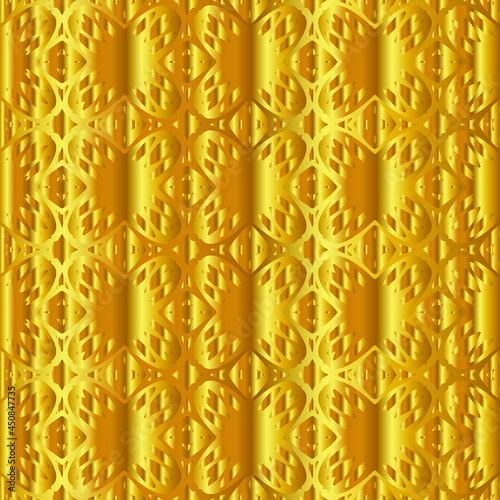 Geometric vector pattern with yellow and white gradient. gold ornament for wallpapers and backgrounds.