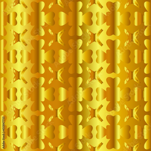 Geometric vector pattern with yellow and white gradient. gold ornament for wallpapers and backgrounds.