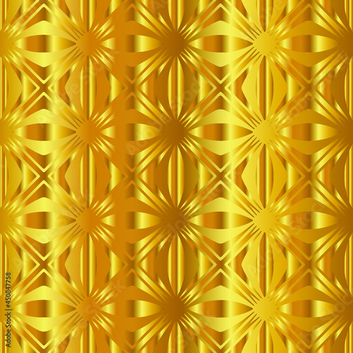 Geometric vector pattern with yellow and white gradient. gold ornament for wallpapers and backgrounds.