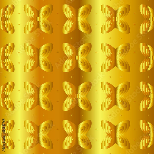 Geometric vector pattern with yellow and white gradient. gold ornament for wallpapers and backgrounds.