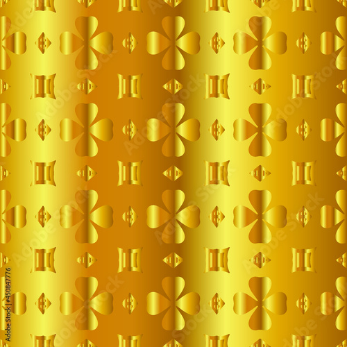 Geometric vector pattern with yellow and white gradient. gold ornament for wallpapers and backgrounds.