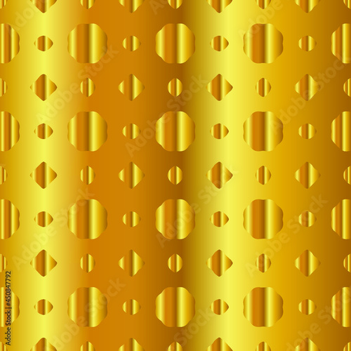 Geometric vector pattern with yellow and white gradient. gold ornament for wallpapers and backgrounds.
