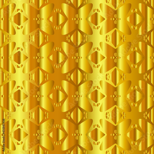 Geometric vector pattern with yellow and white gradient. gold ornament for wallpapers and backgrounds.