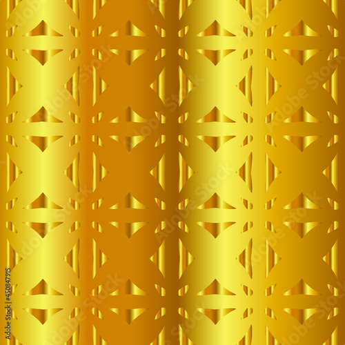 Geometric vector pattern with yellow and white gradient. gold ornament for wallpapers and backgrounds.