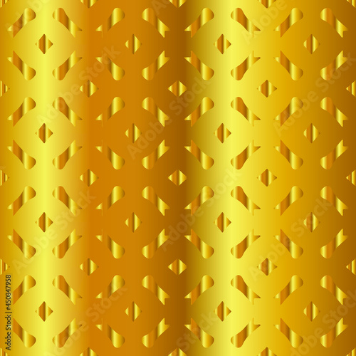 Geometric vector pattern with yellow and white gradient. gold ornament for wallpapers and backgrounds.