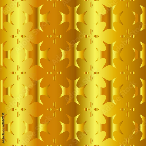 Geometric vector pattern with yellow and white gradient. gold ornament for wallpapers and backgrounds.