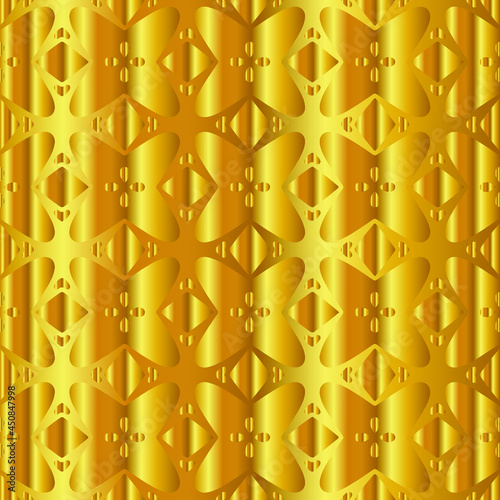 Geometric vector pattern with yellow and white gradient. gold ornament for wallpapers and backgrounds.