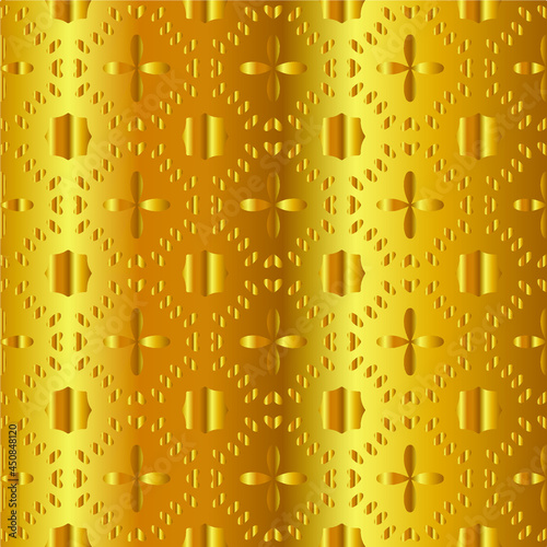 Geometric vector pattern with yellow and white gradient. gold ornament for wallpapers and backgrounds.