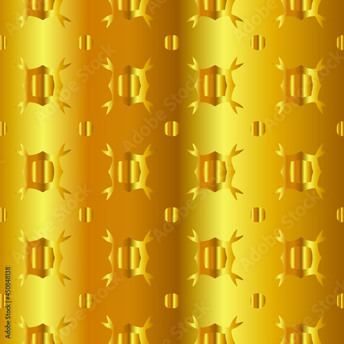 Geometric vector pattern with yellow and white gradient. gold ornament for wallpapers and backgrounds.