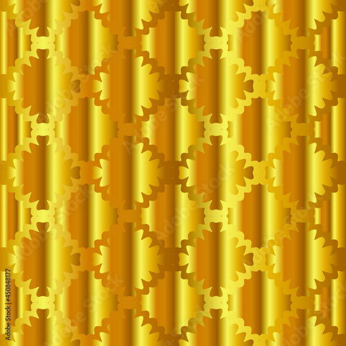 Geometric vector pattern with yellow and white gradient. gold ornament for wallpapers and backgrounds.